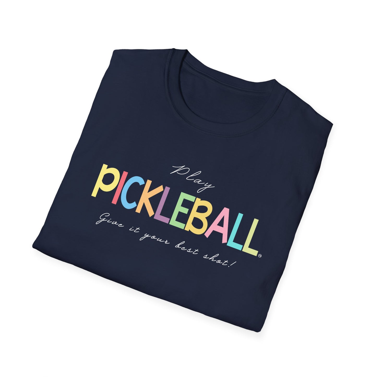 Colorful Pickleball Unisex Softstyle T-Shirt