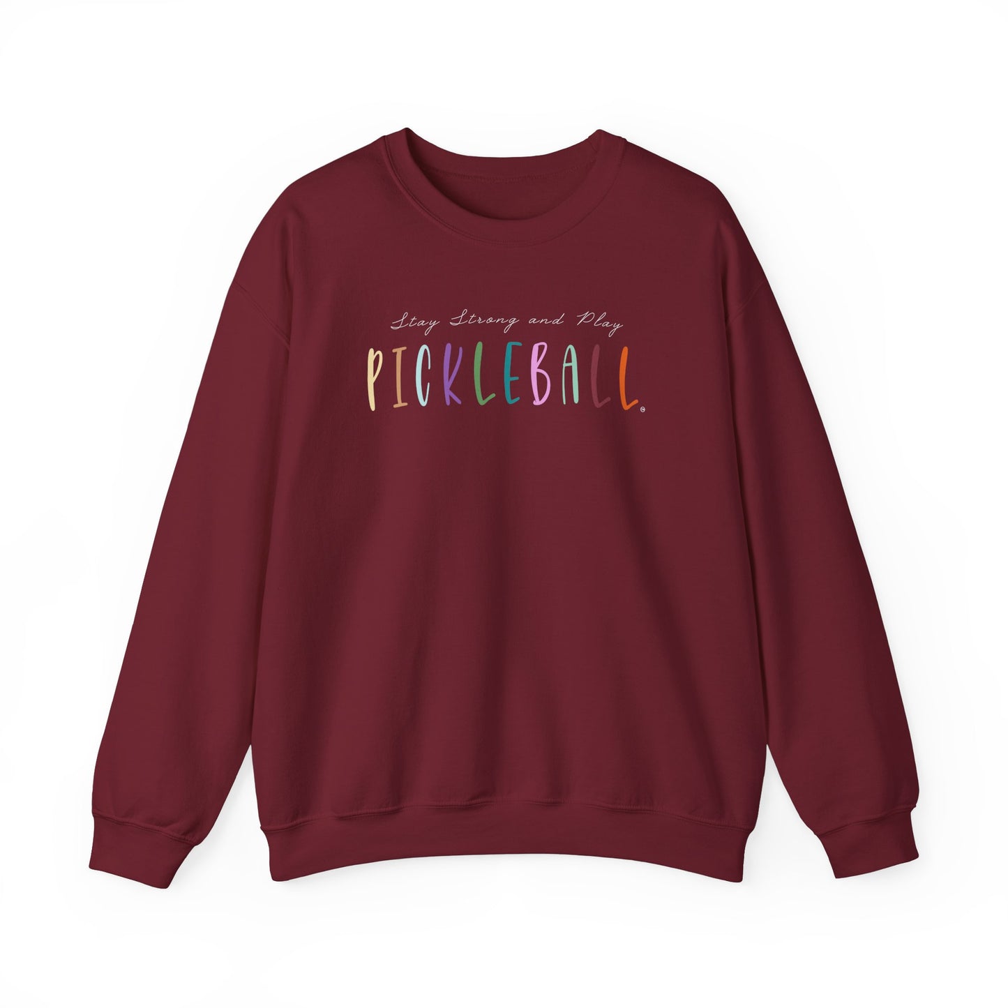 Stay Strong & Play Pickleball Unisex Heavy Blend™ Crewneck Sweatshirt