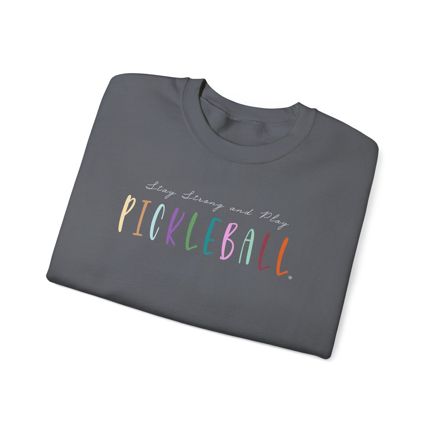 Stay Strong & Play Pickleball Unisex Heavy Blend™ Crewneck Sweatshirt