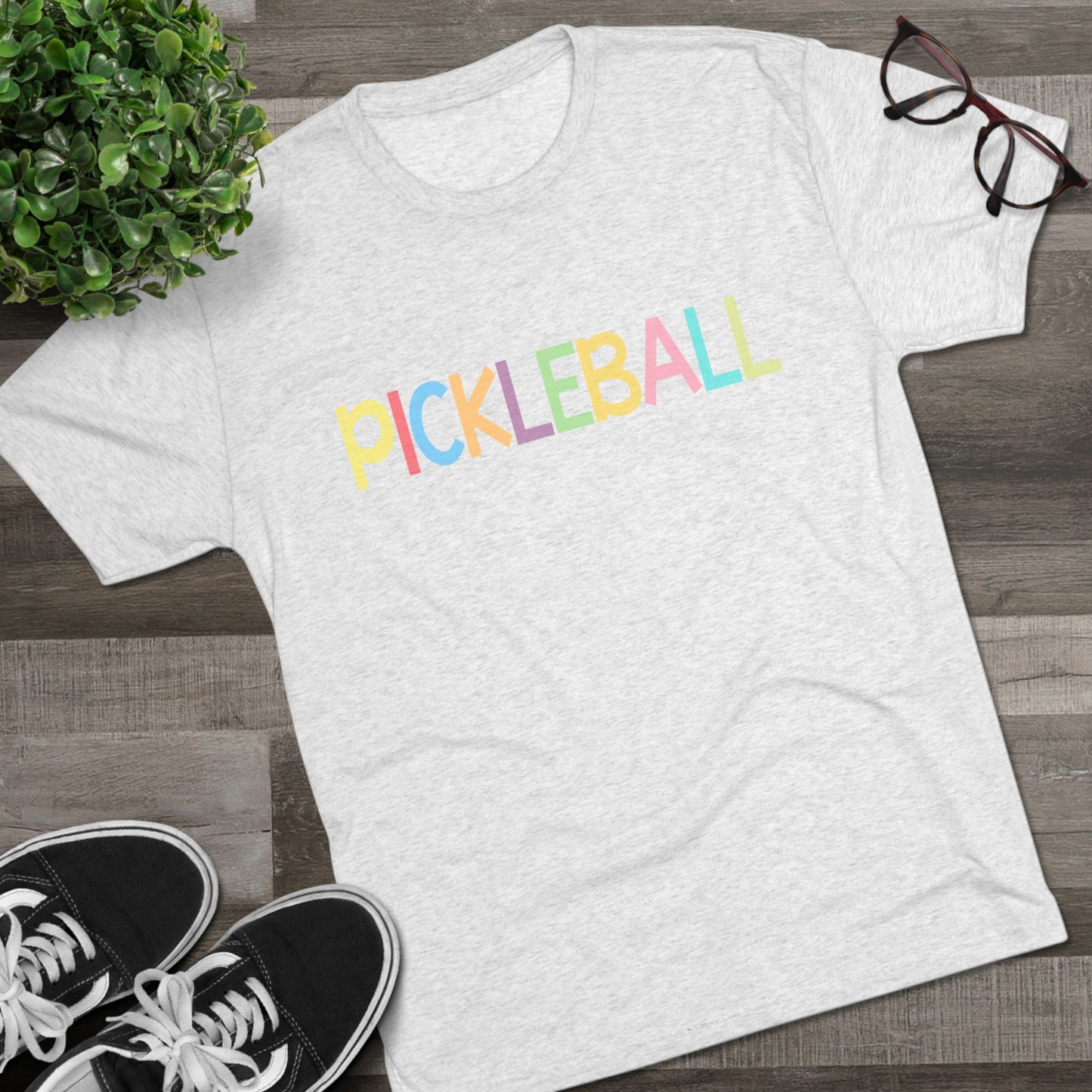 Colorful Pickleball Unisex Tri-Blend Crew Tee