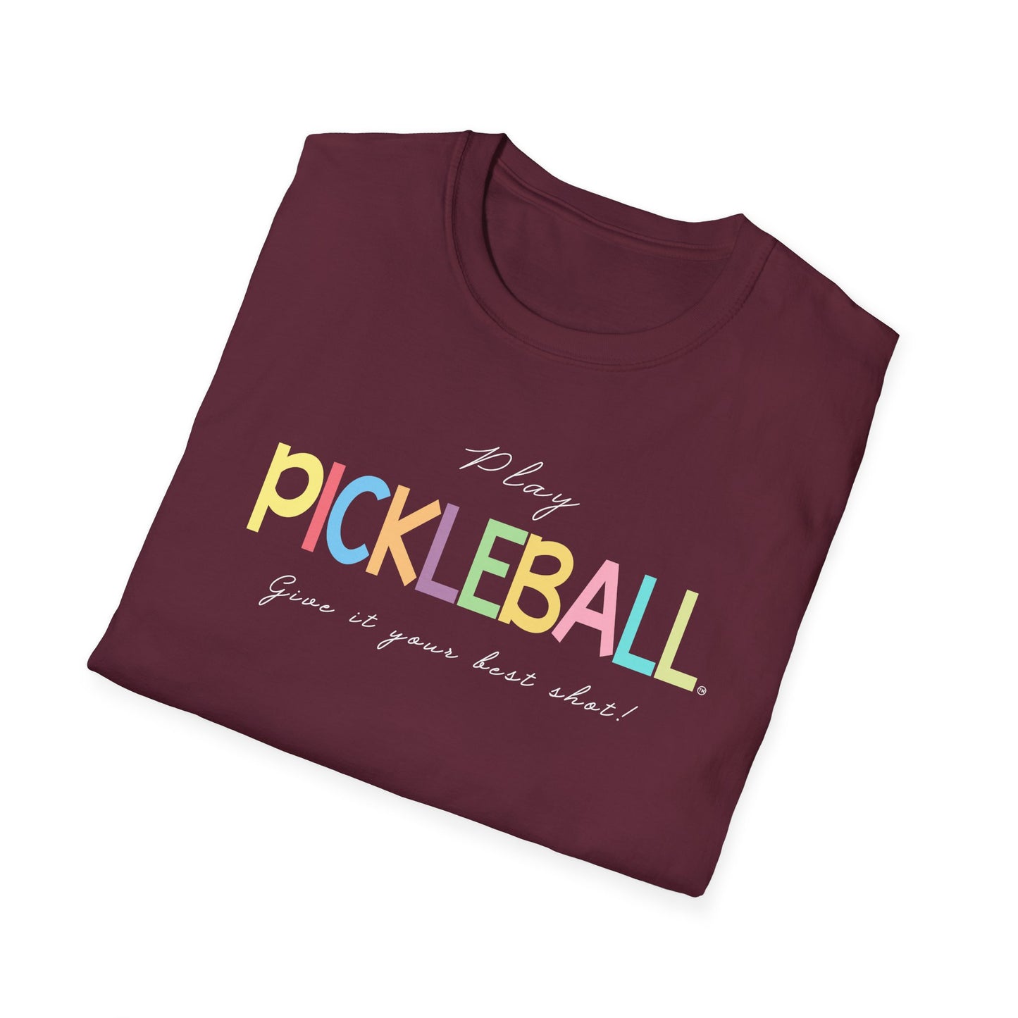 Colorful Pickleball Unisex Softstyle T-Shirt