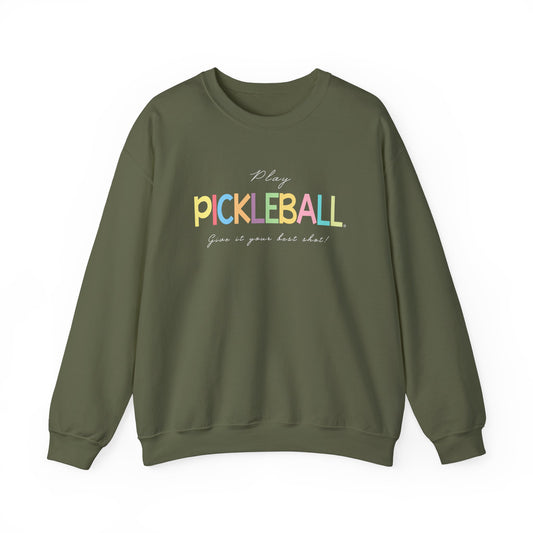 Colorful Pickleball Unisex Heavy Blend™ Crewneck Sweatshirt