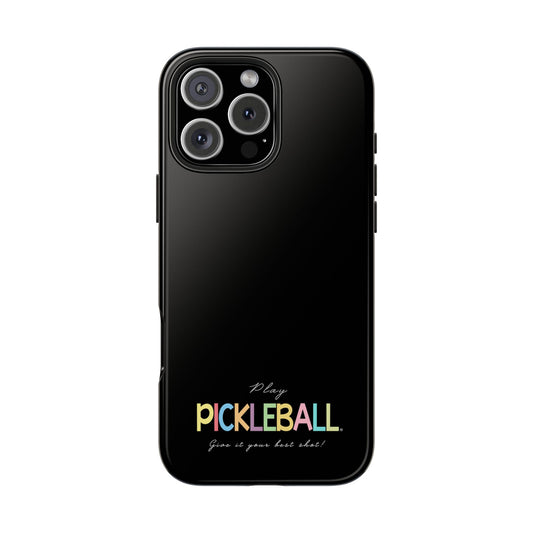 Colorful Pickleball Tough Phone Cases