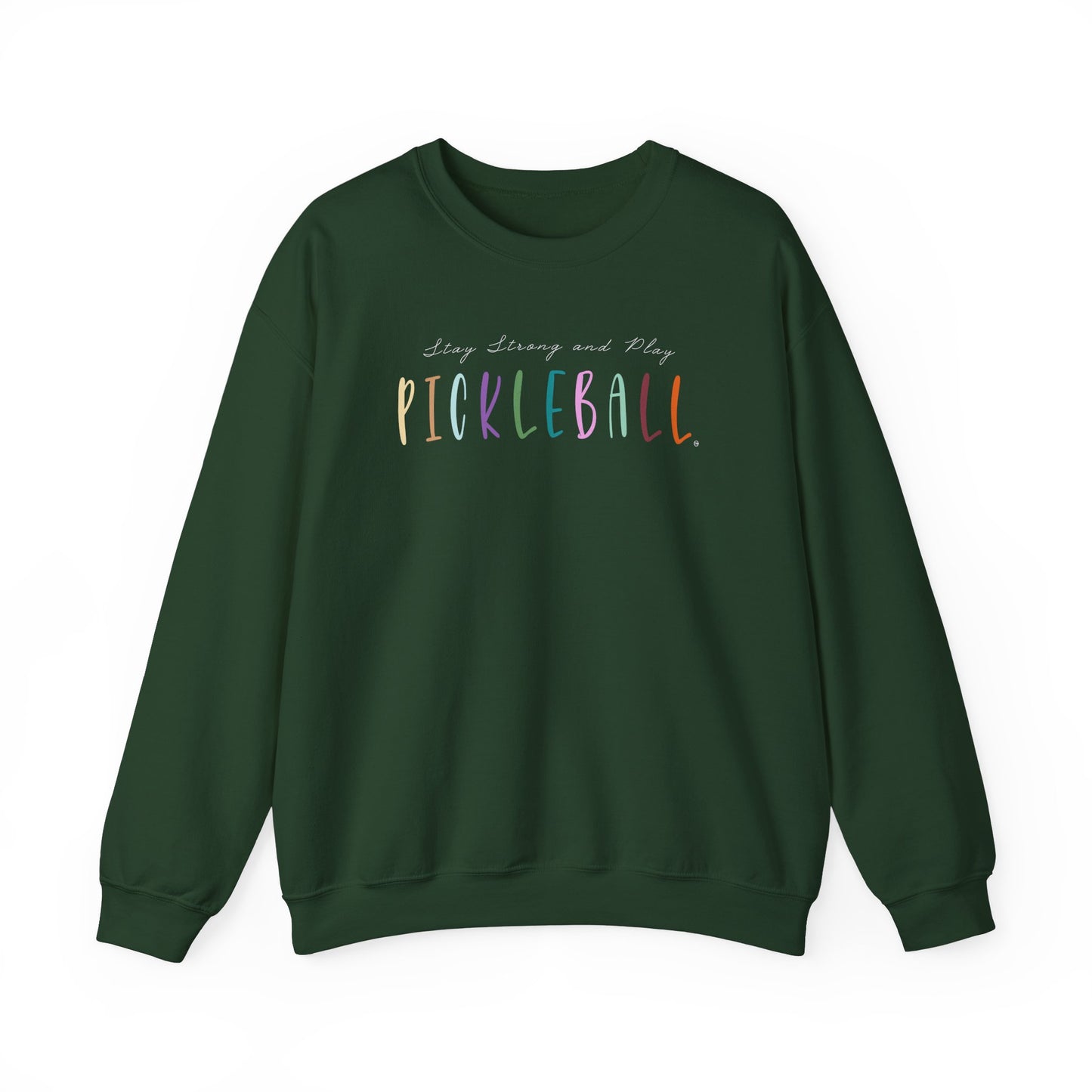 Stay Strong & Play Pickleball Unisex Heavy Blend™ Crewneck Sweatshirt