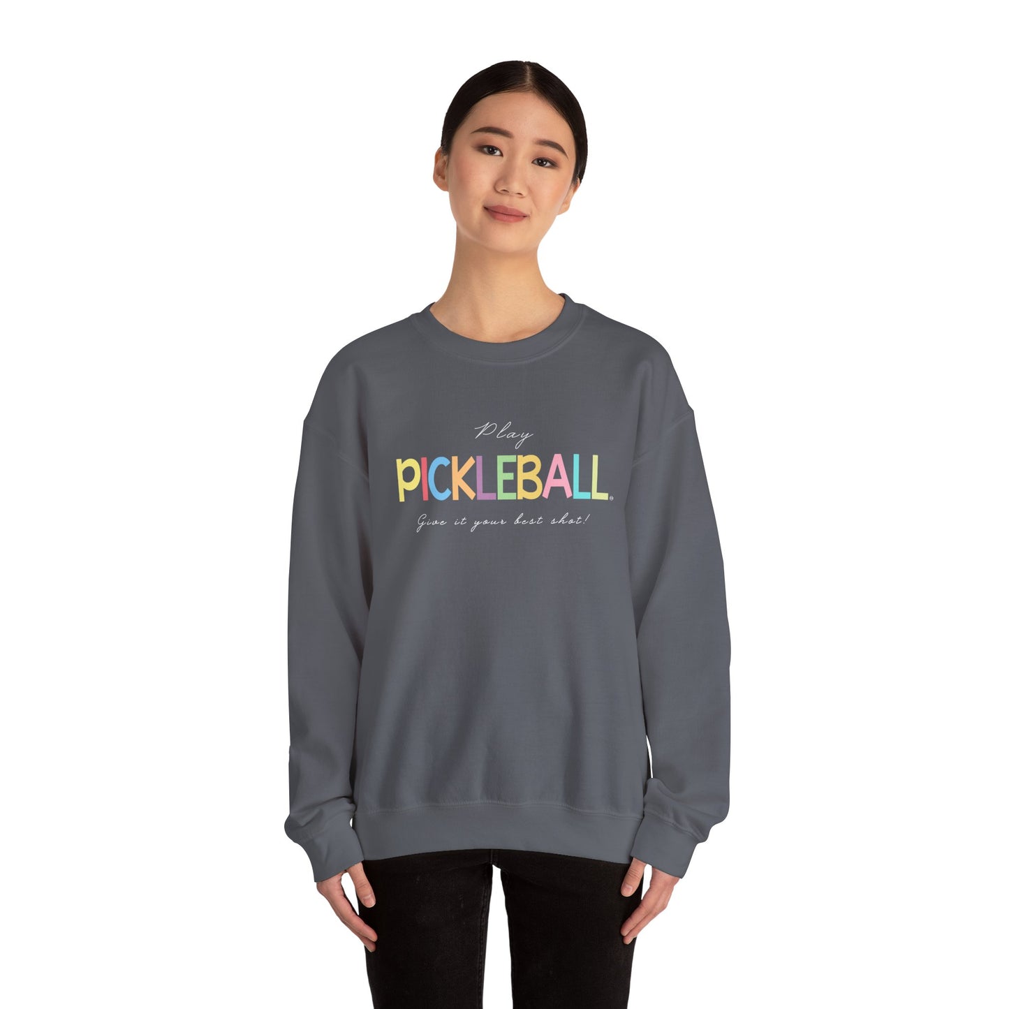 Colorful Pickleball Unisex Heavy Blend™ Crewneck Sweatshirt