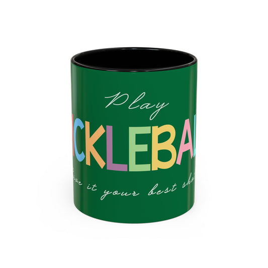 Colorful Pickleball Accent Coffee Mug (11oz)