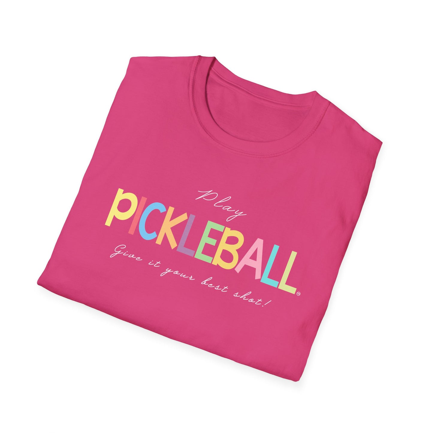 Colorful Pickleball Unisex Softstyle T-Shirt