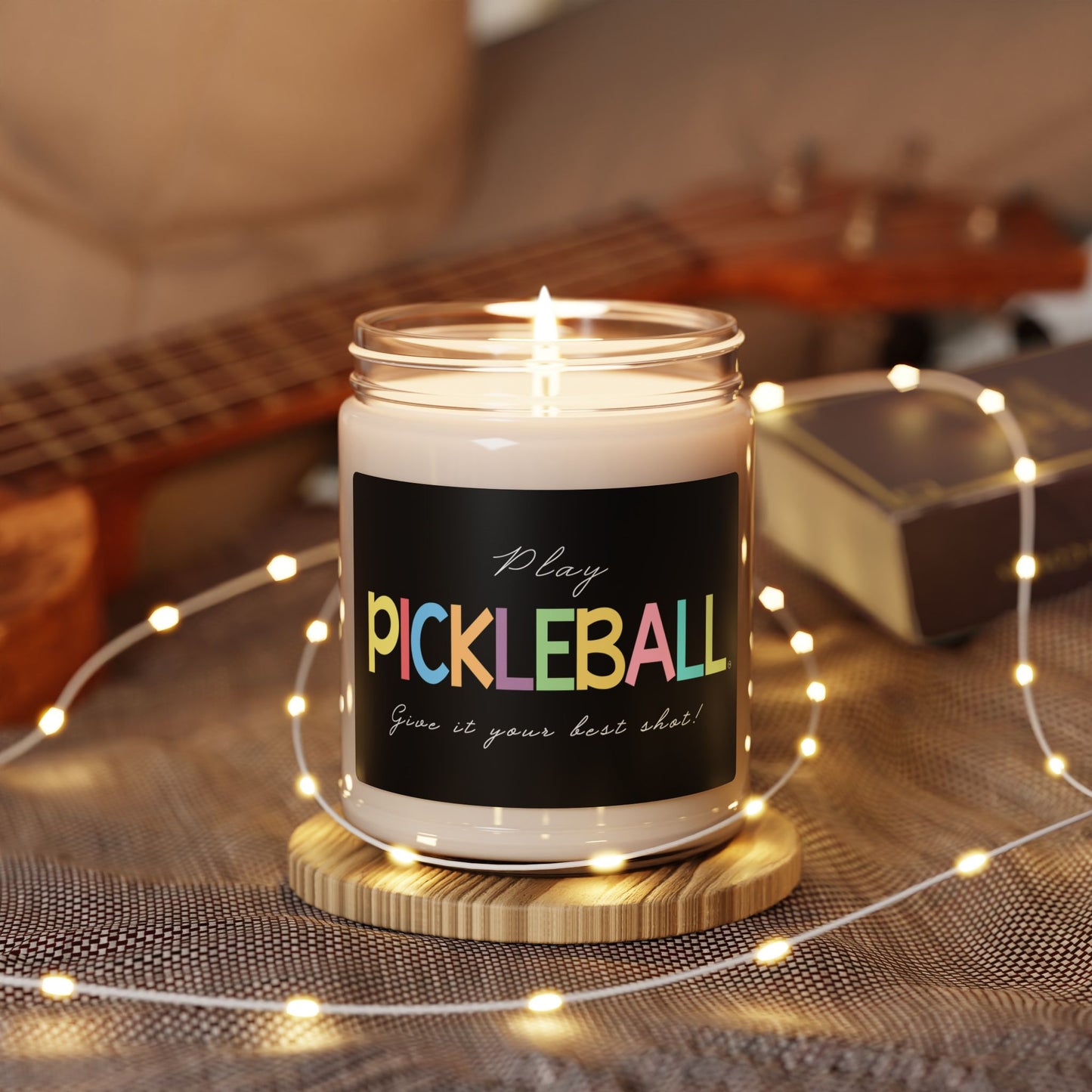 Colorful Pickleball Scented Soy Candle, 9oz