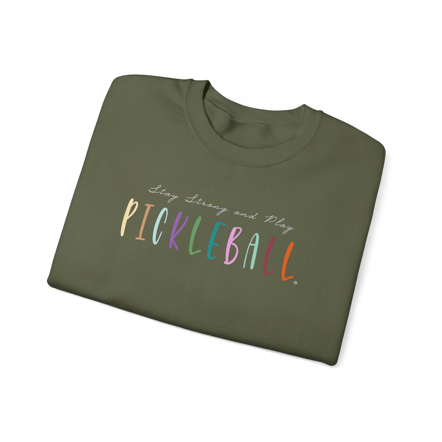 Stay Strong & Play Pickleball Unisex Heavy Blend™ Crewneck Sweatshirt